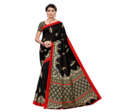 eka lifestyle (129eka) art silk printed saree with blouse (multicolor)